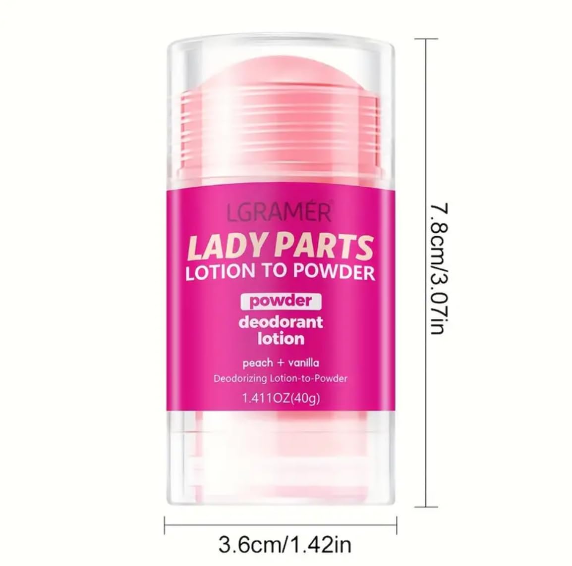 Intimate Area Deodorant for Women, Peach and Vanilla Scent, 2-Pack, Quick-Absorbing Formula