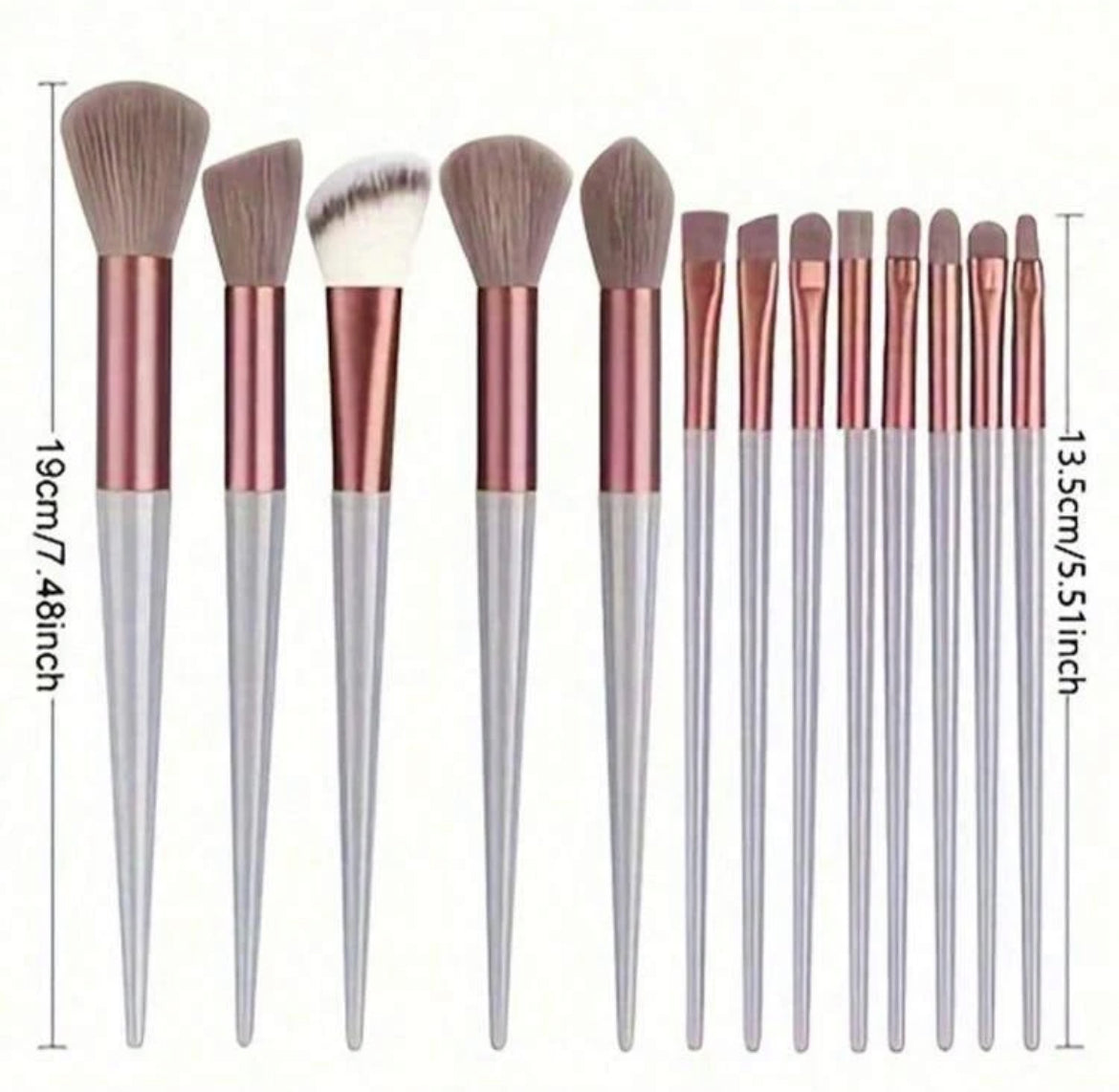 Makeup Brush Set 13 Pcs Premium Synthetic Foundation Powder Concealers Eye Shadows Blush With Organizer Bag