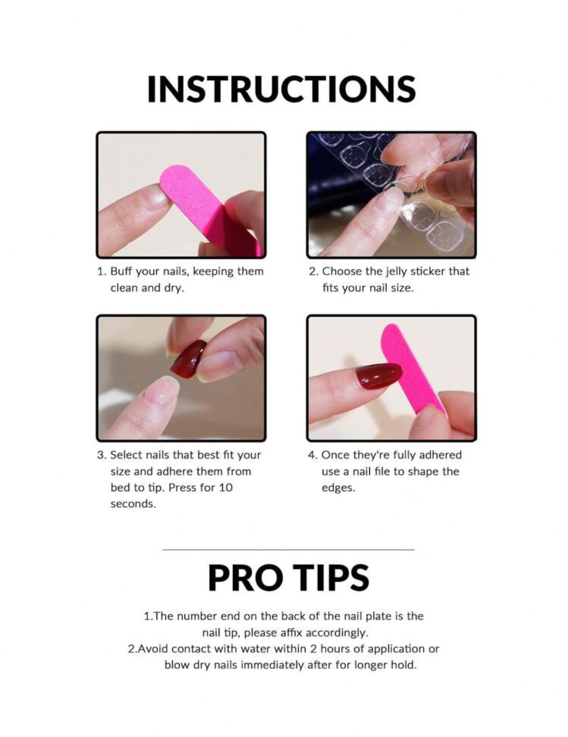 Butterfly Nail Art, 24pcs Pink & Purple Ombre, Rhinestone Accent Fake Nail Press On Nails Manicure Kit