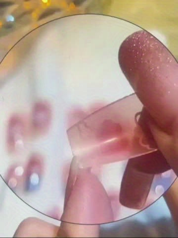 24pcs Square Press-On Nails, Purple Floral & White Floral Design, Medium Length, Glossy