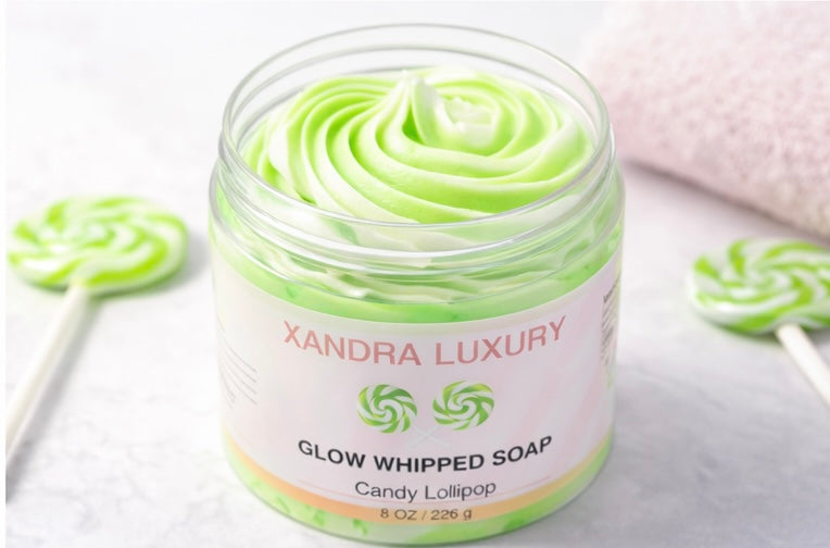 Glow Whipped Soap Cherry & Candy Lollipop