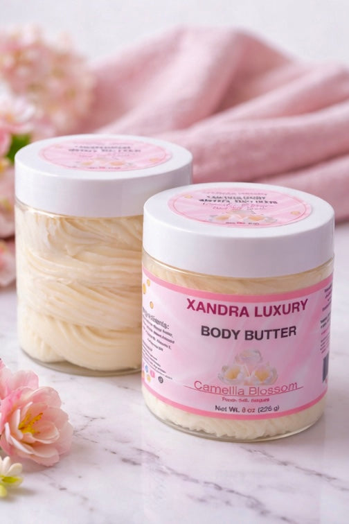 Whipped Body Butter for Dry Skin – Camellia Blossom | Soft, Floral & Long-Lasting Moisture