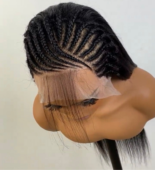 Human Hair Braiding Straight Wig 13*4 Natural
210 Density - Natural Black Color with Smooth Finish