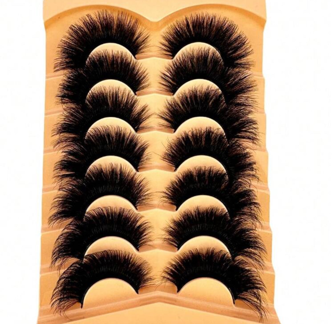22MM Wispy Long False Eyelashes Pack of 7 for Makeup