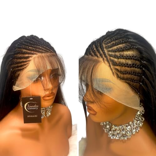 Xandra luxury Hand Braided Human Hair Wig, 100% Real Hair, Stylish Look