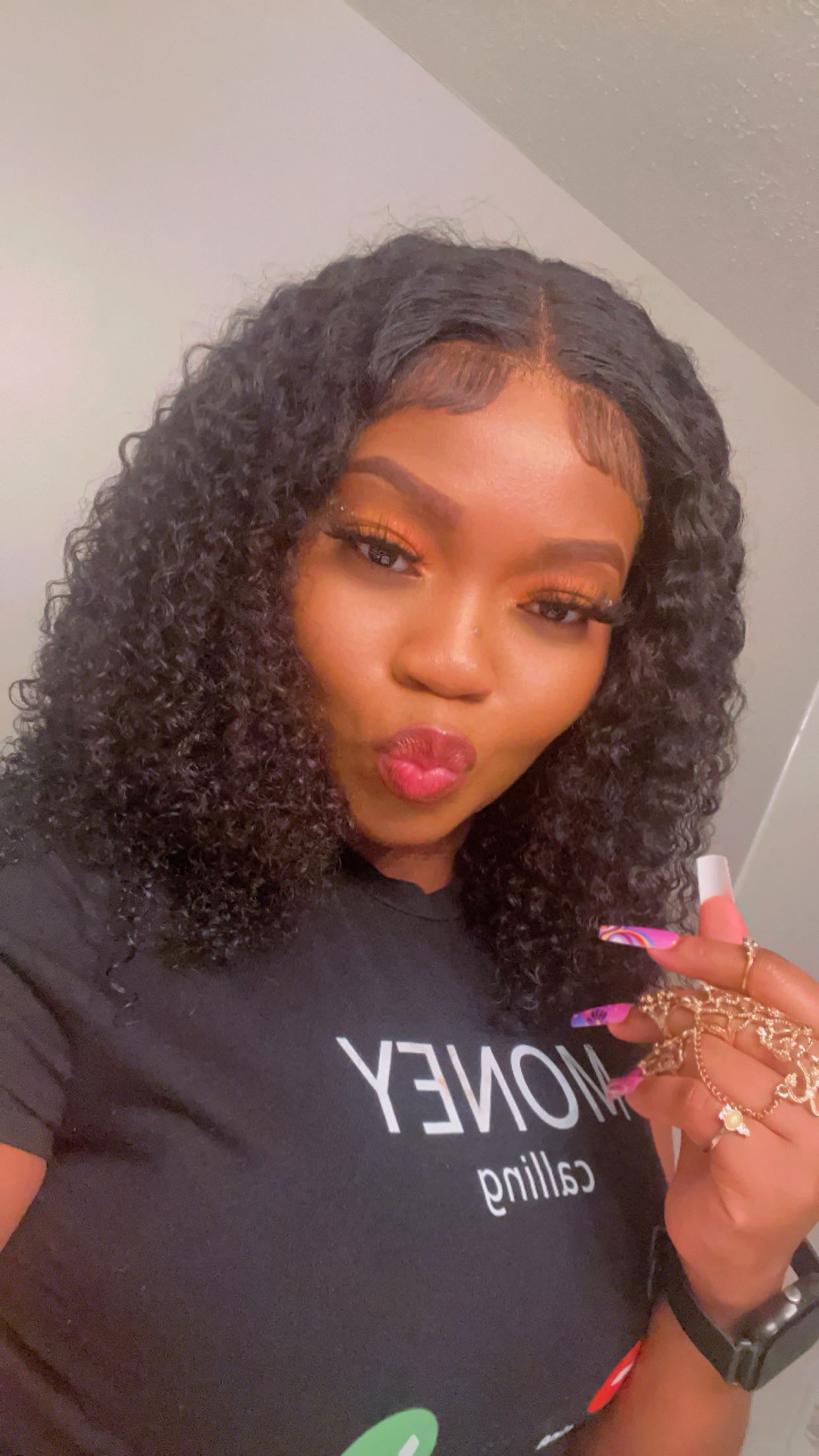 Human Hair Wig Kinky Curly 210 Density 13*4 Xandra luxury Box Lace Front