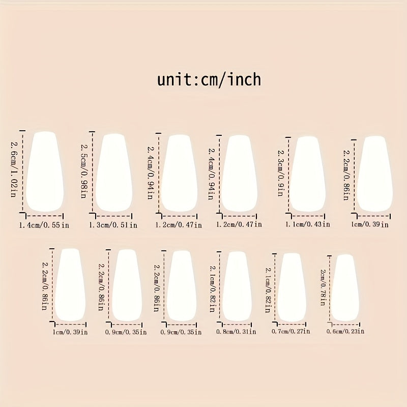 24pcs Medium Ballet Nails Classic Retro Black Gradient Trees Flowers Butterflies Glossy French False Nails Fashionable Wear Removable Press-on N