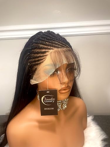 Xandra luxury Hand Braided Human Hair Wig, 100% Real Hair, Stylish Look