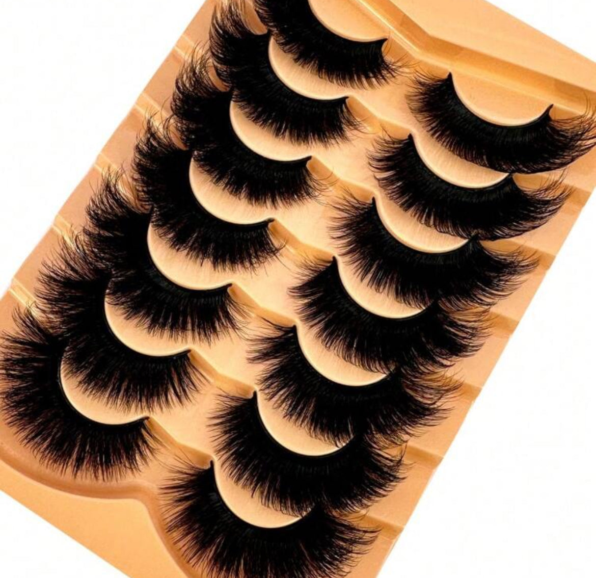 22MM Wispy Long False Eyelashes Pack of 7 for Makeup