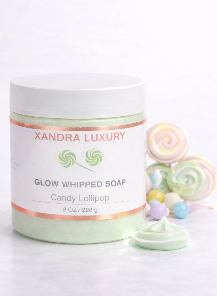 Glow Whipped Soap – Cherry & Candy Lollipop | Xandra Luxury
