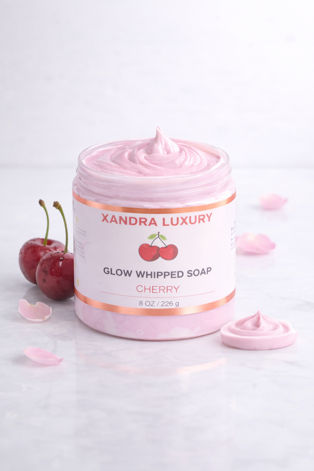 Glow Whipped Soap – Cherry & Candy Lollipop | Xandra Luxury