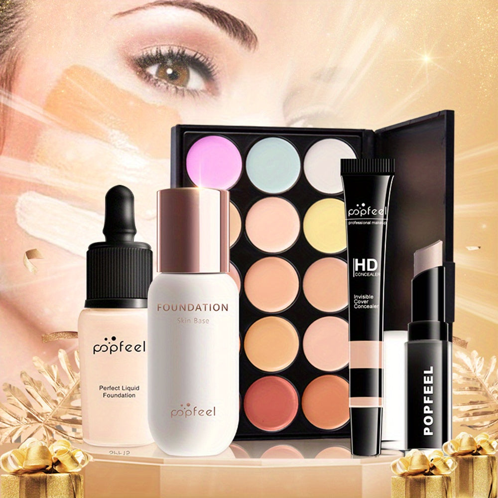 LUXURY BEAUTY GIFT SET - High Quality Full Range of Cosmetics - Comes with Matching Makeup Tools And Black Travel Bag - Contains Face, Eye, Lip And Hand Treatments