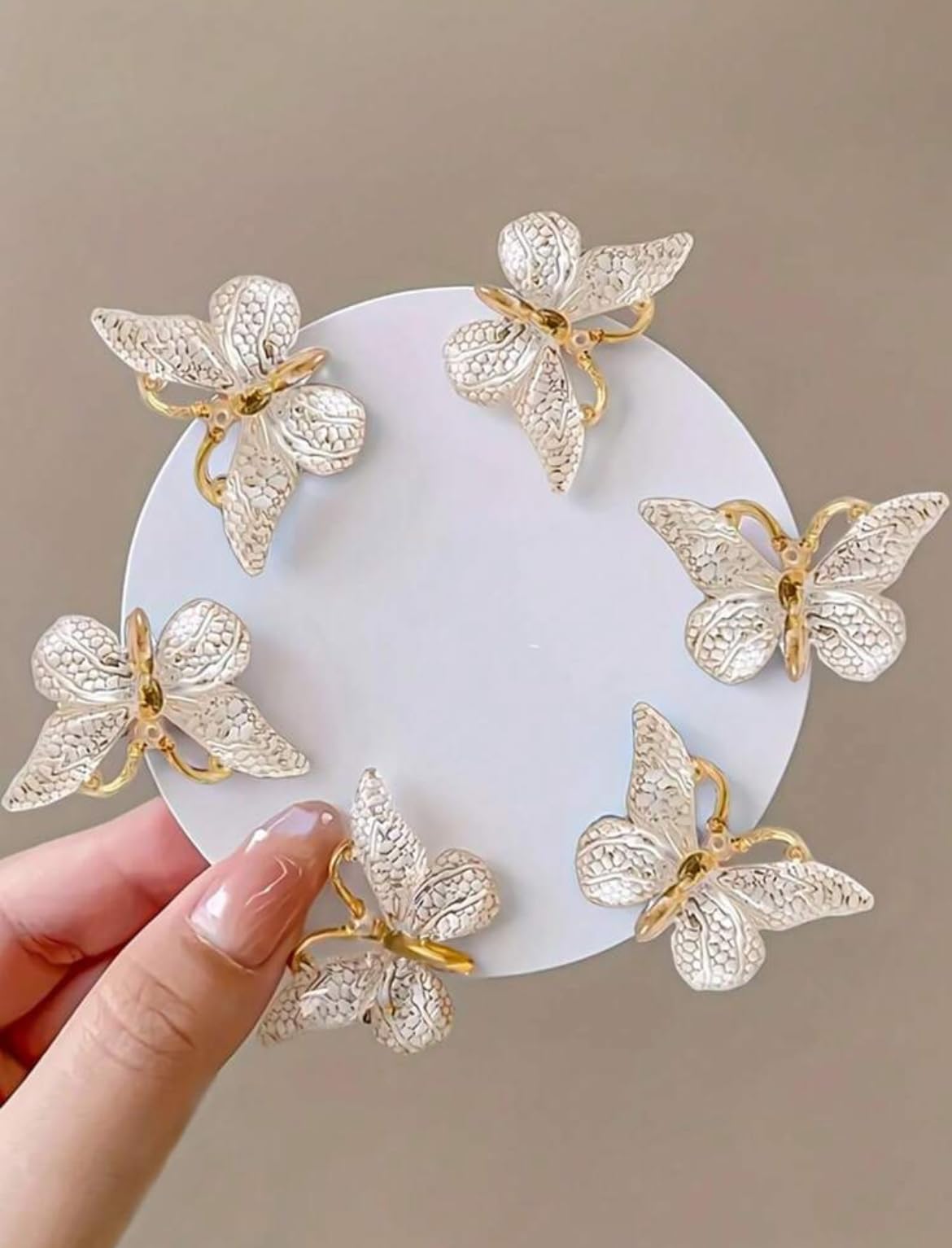 Butterfly Hair Clips for Girls, 15 Pieces, Metallic Ombre Colors, 3D Design