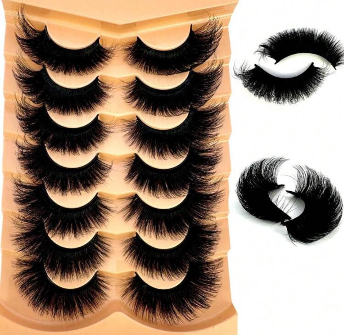 22MM Wispy Long False Eyelashes Pack of 7 for Makeup