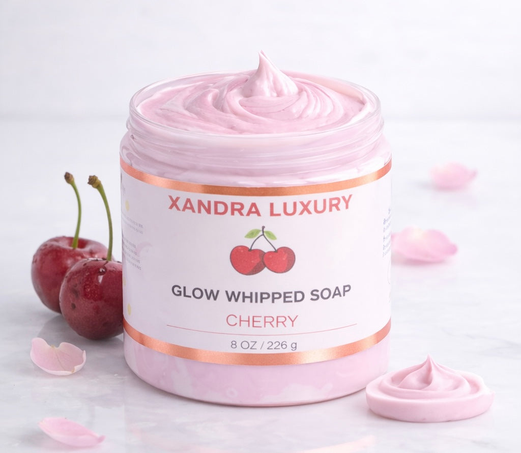 Glow Whipped Soap – Cherry & Candy Lollipop | Xandra Luxury