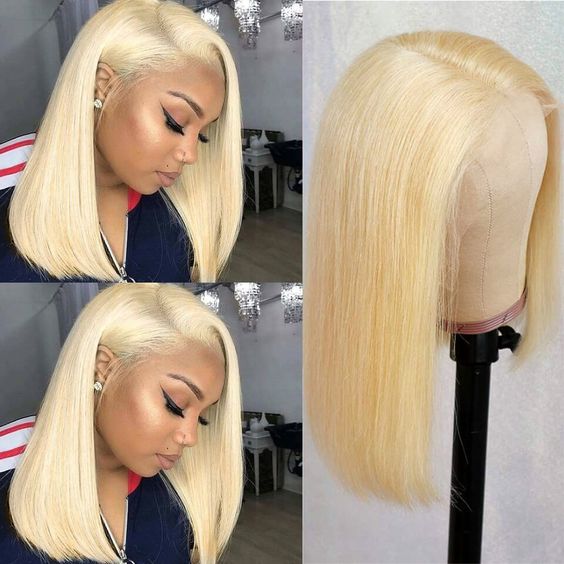 613 Blonde 13x4 HD Lace Frontal Human Hair Wigs straight hair Transparent Lace Front wig