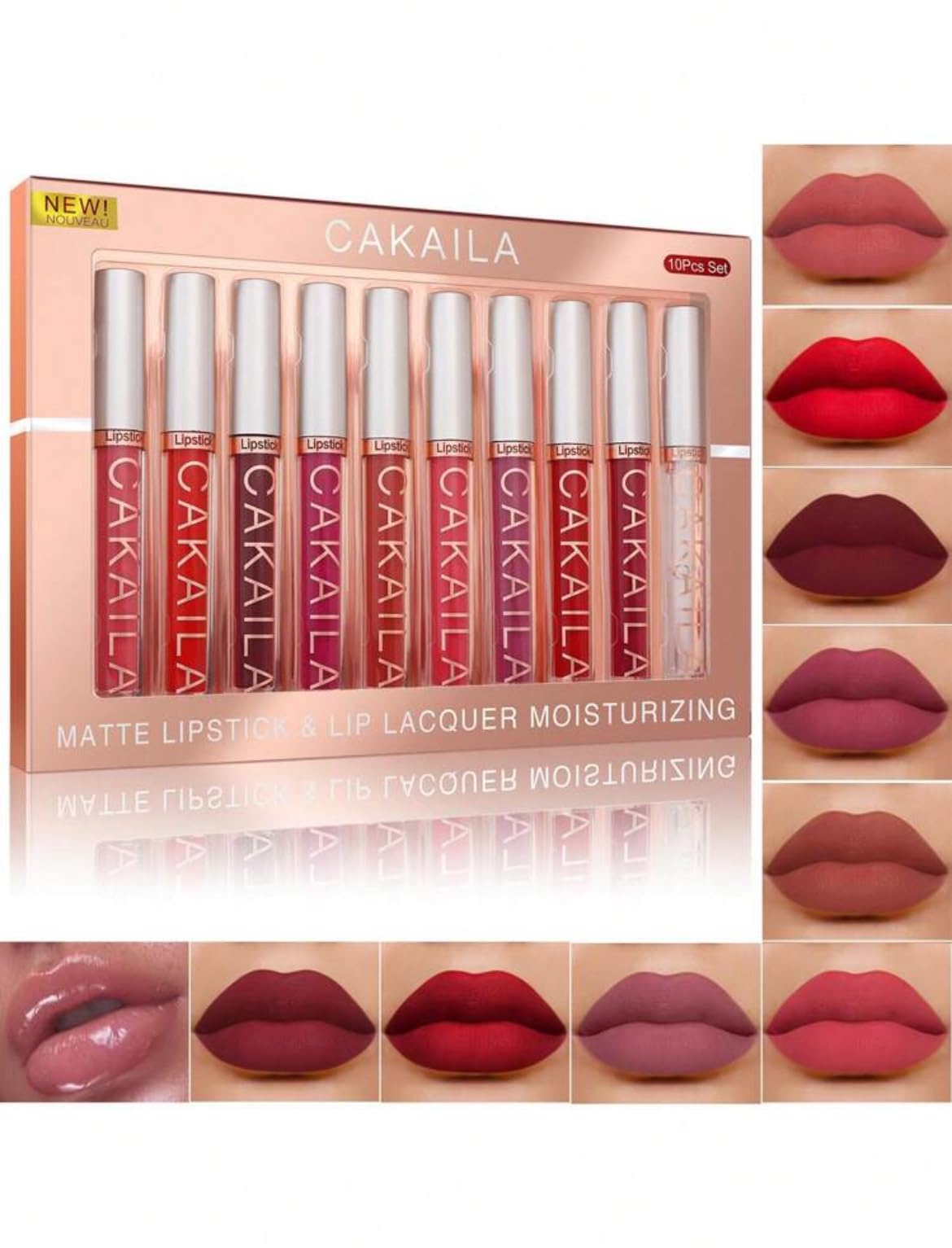 10pcs Matte Long-Lasting Waterproof Liquid Lipstick Kit - Lip Makeup Set - Cosmetic Gloss Lipgloss Color Lip Care Glossy
