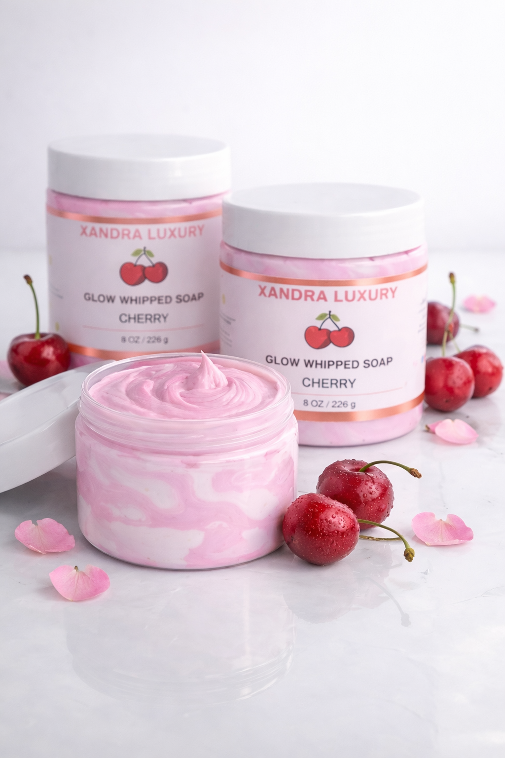 Glow Whipped Soap – Cherry & Candy Lollipop | Xandra Luxury