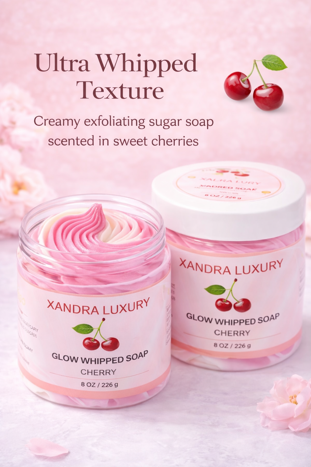 Glow Whipped Soap Cherry & Candy Lollipop