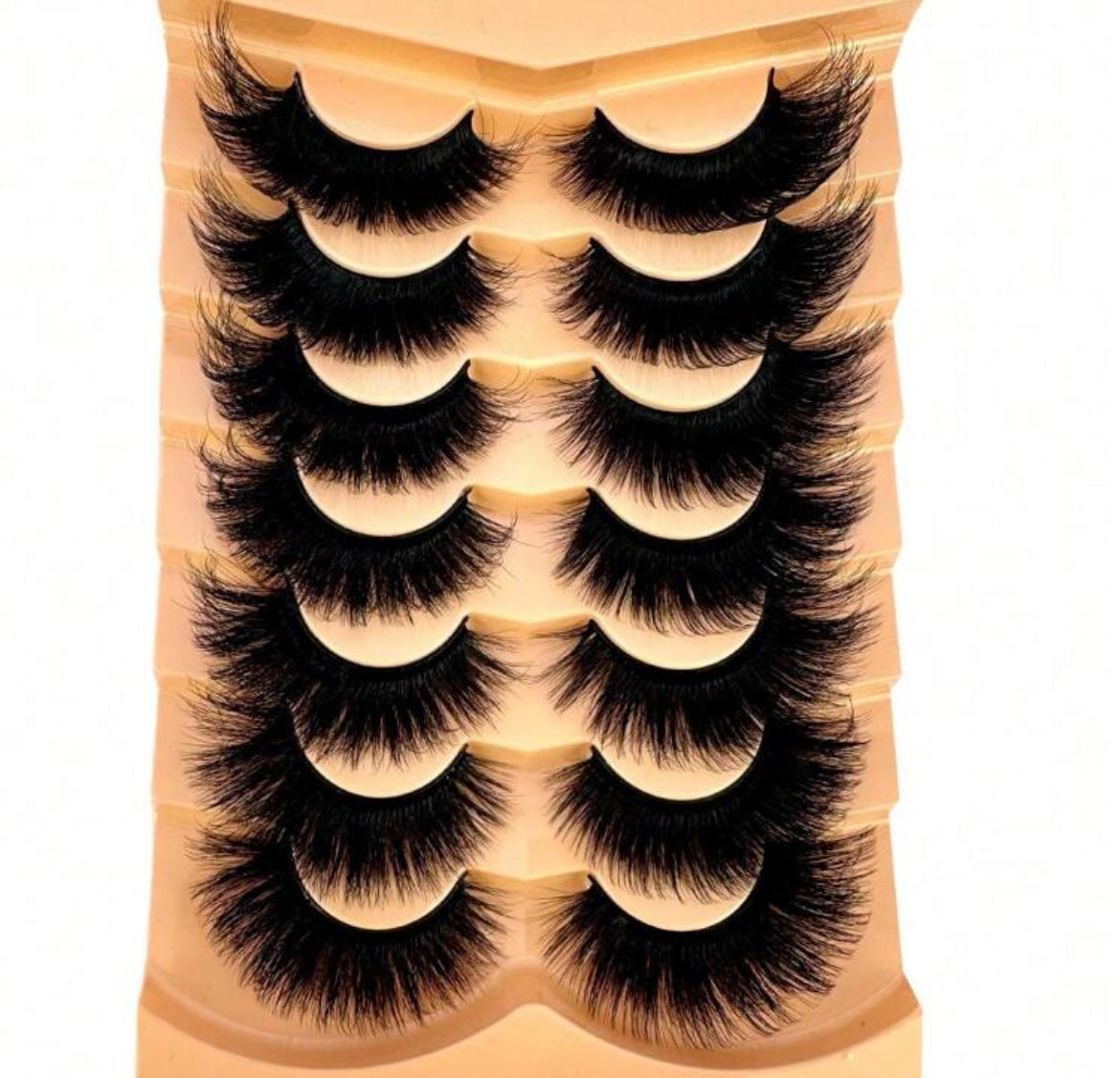 22MM Wispy Long False Eyelashes Pack of 7 for Makeup