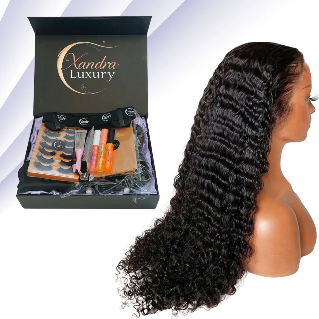 Human Hair Wig Kinky Curly 210 Density 13*4 Xandra luxury Box Lace Front
