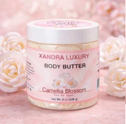 Whipped Body Butter for Dry Skin – Camellia Blossom | Soft, Floral & Long-Lasting Moisture