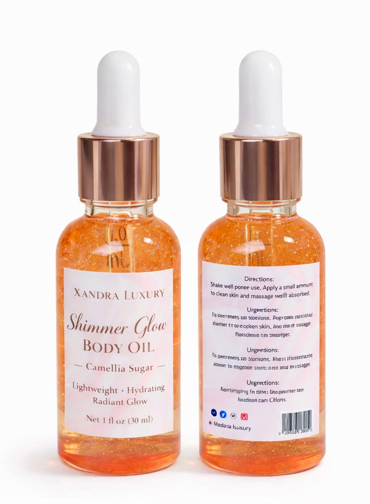 Shimmer Glow Body Oil – Camellia Sugar | Lightweight Golden Body Glow