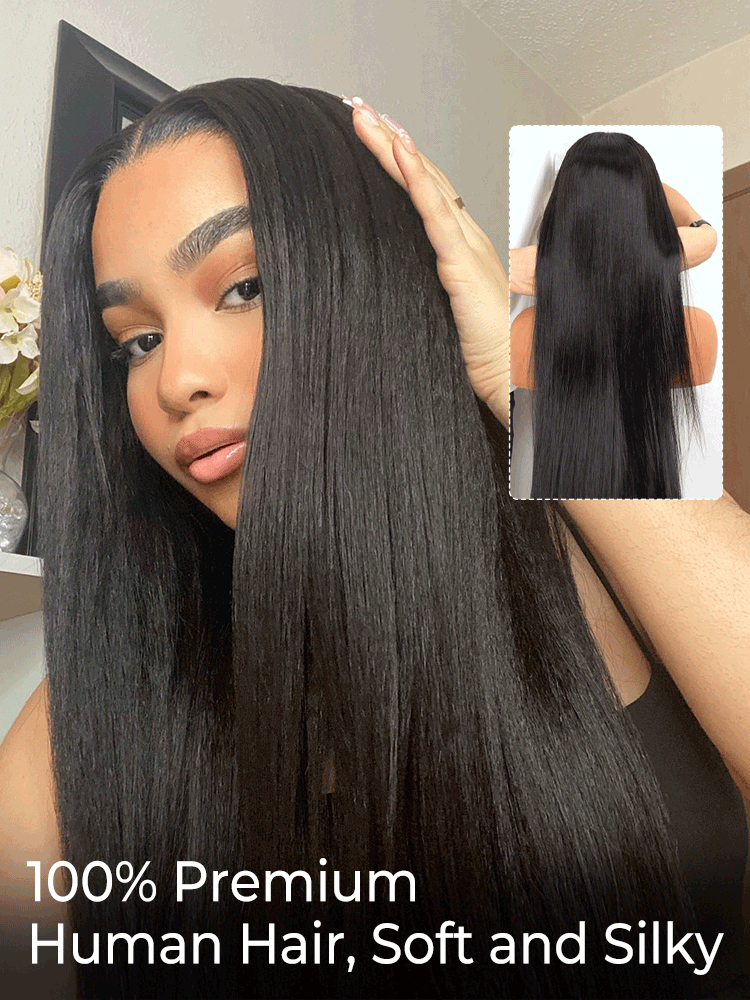 Human Hair Straight Wigs 13x4 HD Transparent Lace Front Wigs 210 Density Glueless