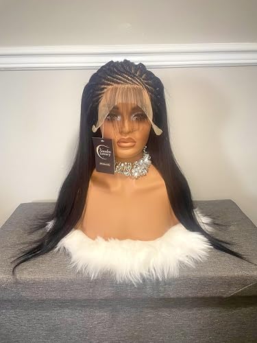 Xandra luxury Hand Braided Human Hair Wig, 100% Real Hair, Stylish Look